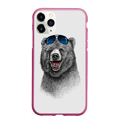 Чехол iPhone 11 Pro матовый Счастливый медведь