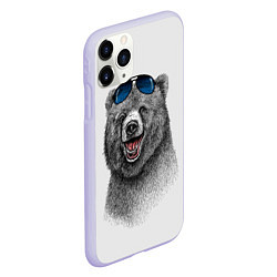 Чехол iPhone 11 Pro матовый Счастливый медведь, цвет: 3D-светло-сиреневый — фото 2