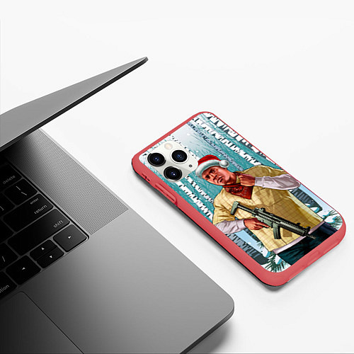 Чехол iPhone 11 Pro матовый Grand Happy New Year! / 3D-Красный – фото 3