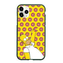 Чехол iPhone 11 Pro матовый Пончики Гомера Симпсона