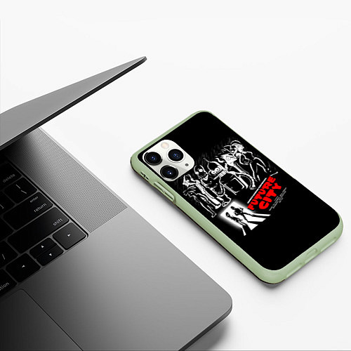Чехол iPhone 11 Pro матовый Future City / 3D-Салатовый – фото 3