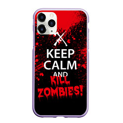 Чехол iPhone 11 Pro матовый Keep Calm & Kill Zombies, цвет: 3D-светло-сиреневый