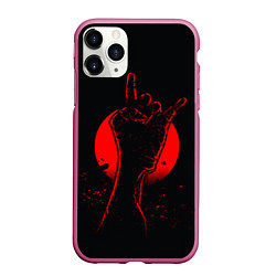 Чехол iPhone 11 Pro матовый Zombie Rock, цвет: 3D-малиновый