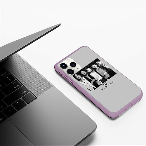 Чехол iPhone 11 Pro матовый Winner K-Pop / 3D-Сиреневый – фото 3