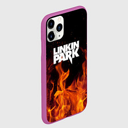 Чехол iPhone 11 Pro матовый Linkin Park: Hell Flame, цвет: 3D-фиолетовый — фото 2