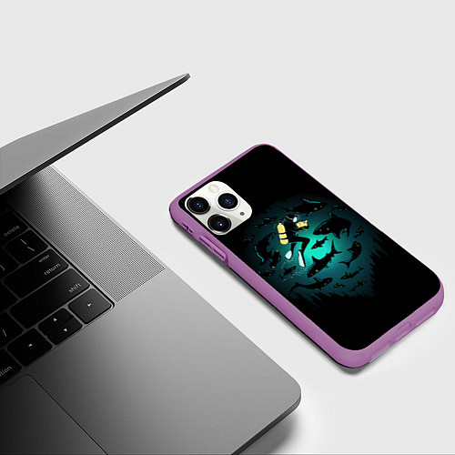 Чехол iPhone 11 Pro матовый Подводный мир / 3D-Фиолетовый – фото 3