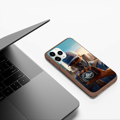 Чехол iPhone 11 Pro матовый Watch Dogs 2 / 3D-Коричневый – фото 3