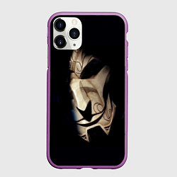 Чехол iPhone 11 Pro матовый Маска, цвет: 3D-фиолетовый