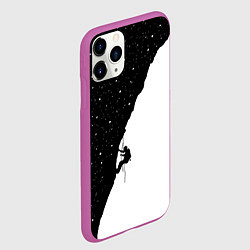 Чехол iPhone 11 Pro матовый Ночной скалолаз, цвет: 3D-фиолетовый — фото 2