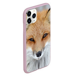 Чехол iPhone 11 Pro матовый Зимняя лиса, цвет: 3D-розовый — фото 2