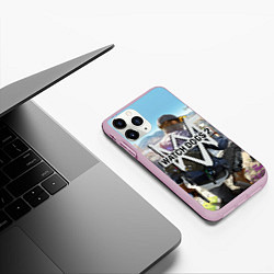 Чехол iPhone 11 Pro матовый Watch Dogs 2, цвет: 3D-розовый — фото 2