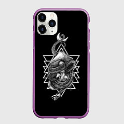 Чехол iPhone 11 Pro матовый Магия природы, цвет: 3D-фиолетовый