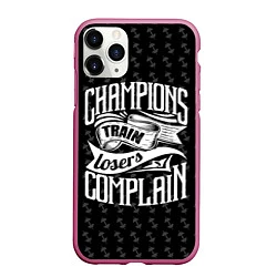 Чехол iPhone 11 Pro матовый Champions Train, цвет: 3D-малиновый