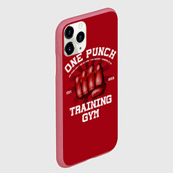 Чехол iPhone 11 Pro матовый One Punch Gym, цвет: 3D-малиновый — фото 2