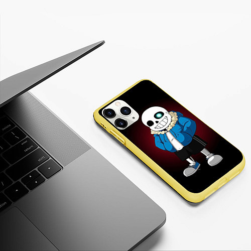 Чехол iPhone 11 Pro матовый Sans / 3D-Желтый – фото 3