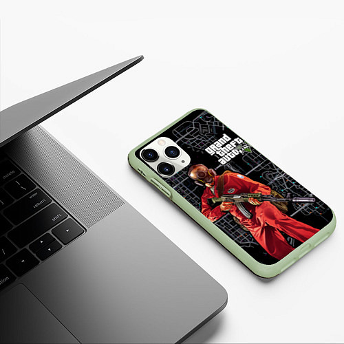 Чехол iPhone 11 Pro матовый GTA V: Map / 3D-Салатовый – фото 3