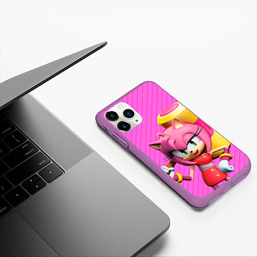 Чехол iPhone 11 Pro матовый Amy Rose / 3D-Фиолетовый – фото 3