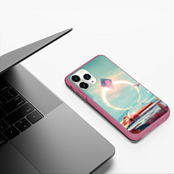 Чехол iPhone 11 Pro матовый No Mans Sky, цвет: 3D-малиновый — фото 2