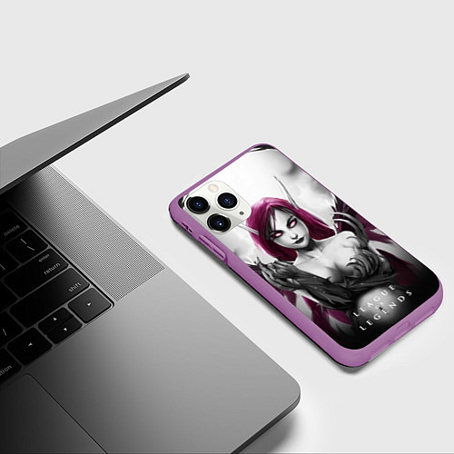 Чехол iPhone 11 Pro матовый Cute Demon / 3D-Фиолетовый – фото 3