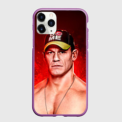 Чехол iPhone 11 Pro матовый John Cena: Flame, цвет: 3D-фиолетовый
