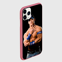Чехол iPhone 11 Pro матовый Джон Сина борец, цвет: 3D-малиновый — фото 2