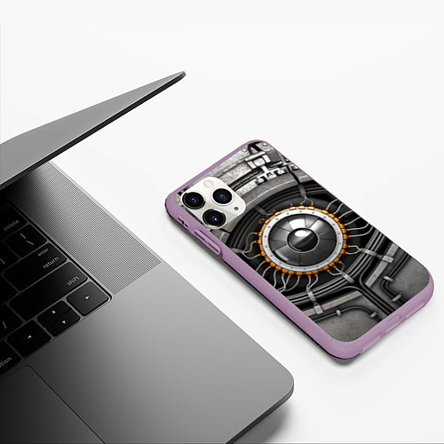 Чехол iPhone 11 Pro матовый Android eye / 3D-Сиреневый – фото 3