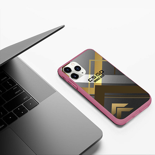 Чехол iPhone 11 Pro матовый Cs:go - Bronze Deco Бронзовая декорация 2022 / 3D-Малиновый – фото 3