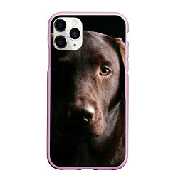 Чехол iPhone 11 Pro матовый Лабрадор, цвет: 3D-розовый