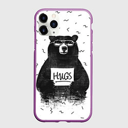 Чехол iPhone 11 Pro матовый Bear Hugs, цвет: 3D-фиолетовый