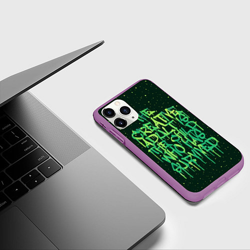 Чехол iPhone 11 Pro матовый The Creative / 3D-Фиолетовый – фото 3