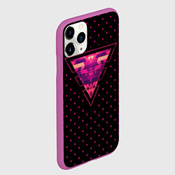 Чехол iPhone 11 Pro матовый Треугольная геометрия, цвет: 3D-фиолетовый — фото 2