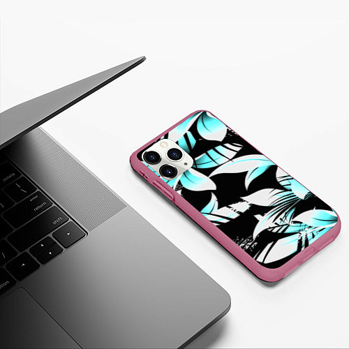 Чехол iPhone 11 Pro матовый Tropica / 3D-Малиновый – фото 3