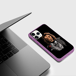 Чехол iPhone 11 Pro матовый Мистер Лев, цвет: 3D-фиолетовый — фото 2