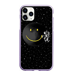 Чехол iPhone 11 Pro матовый Лунная улыбка, цвет: 3D-светло-сиреневый