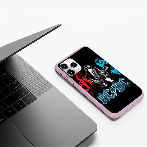Чехол iPhone 11 Pro матовый AC/DC: Ice & Fire / 3D-Розовый – фото 3