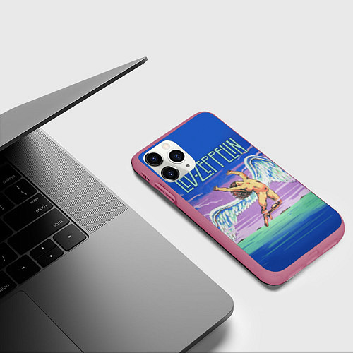 Чехол iPhone 11 Pro матовый Led Zeppelin: Angel / 3D-Малиновый – фото 3
