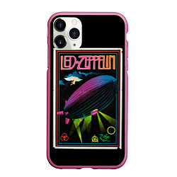 Чехол iPhone 11 Pro матовый Led Zeppelin: Angel Poster, цвет: 3D-малиновый