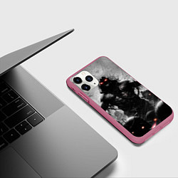 Чехол iPhone 11 Pro матовый Disturbed: Demon Rage, цвет: 3D-малиновый — фото 2
