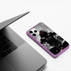 Чехол iPhone 11 Pro матовый Disturbed: Demon Rage, цвет: 3D-фиолетовый — фото 2