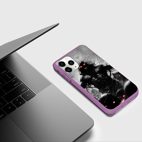 Чехол iPhone 11 Pro матовый Disturbed: Demon Rage / 3D-Фиолетовый – фото 3
