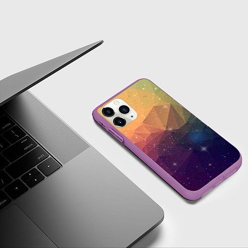 Чехол iPhone 11 Pro матовый Polygon Star / 3D-Фиолетовый – фото 3
