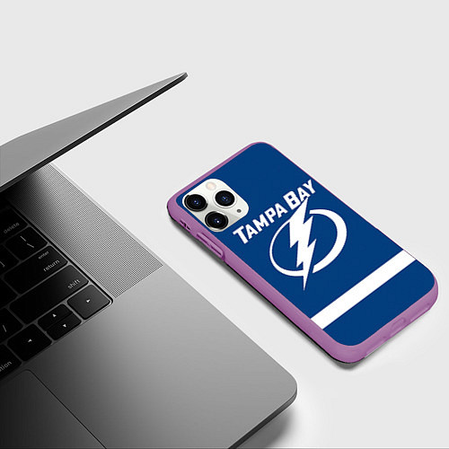 Чехол iPhone 11 Pro матовый Tampa Bay: Kucherov / 3D-Фиолетовый – фото 3