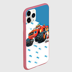 Чехол iPhone 11 Pro матовый Вспыш и чудо-машинки, цвет: 3D-малиновый — фото 2