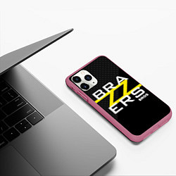 Чехол iPhone 11 Pro матовый Brazzers Bros, цвет: 3D-малиновый — фото 2