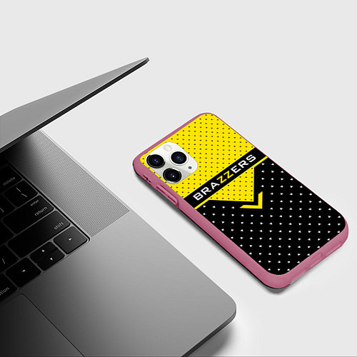 Чехол iPhone 11 Pro матовый Brazzers Style / 3D-Малиновый – фото 3
