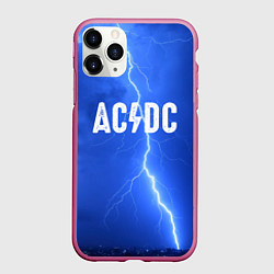 Чехол iPhone 11 Pro матовый AC/DC: Lightning, цвет: 3D-малиновый