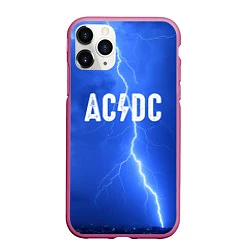 Чехол iPhone 11 Pro матовый AC/DC: Lightning, цвет: 3D-малиновый