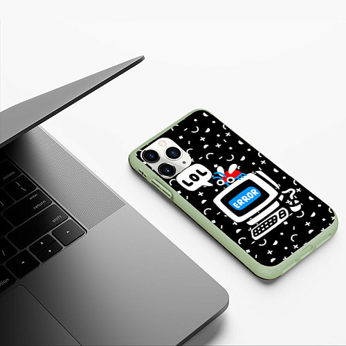 Чехол iPhone 11 Pro матовый Fatal Error / 3D-Салатовый – фото 3