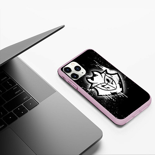 Чехол iPhone 11 Pro матовый Gamers 2: Black collection / 3D-Розовый – фото 3