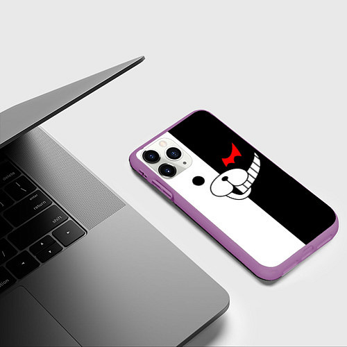 Чехол iPhone 11 Pro матовый Monokuma / 3D-Фиолетовый – фото 3
